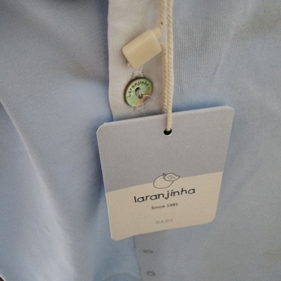 Laranjinha Light Blue Baby Romper with White Collar | 6M | NWT - Picture 6 of 7